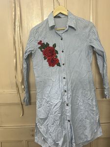 Blue White Strip Shirt For Women