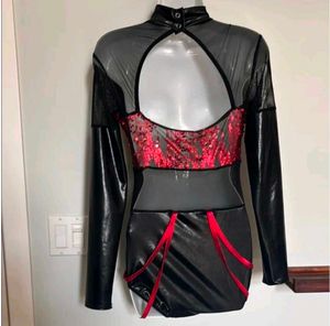 Leather &amp; Sequin Bodysuit