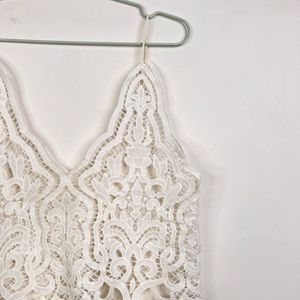 White Lace Crop Top