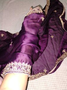 Elegant Purple heavy dupatta shrara readyment Suit