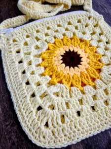 Crochet Sunflower Sling Bag