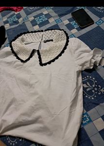 Zara Tshirt With Cute Bow Detail
