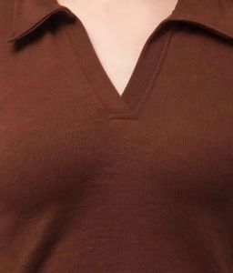 Brown Long Sleeve Crop Top