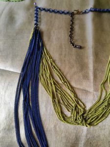 Blue &amp; Green Multi-Chain Necklace