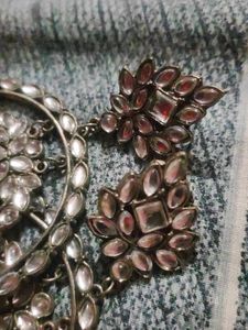 Large Traditional Oxidised Earrings