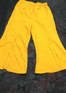 Mustard Crop Top &amp; Flare Pant Set