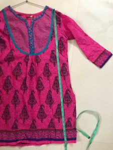 Cotton Pink Colour Kurti . Never Worn . Combo Of 3 Kurtis