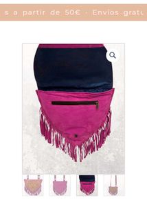 Pink  Vintage Suede Embroidered Fringe Bag