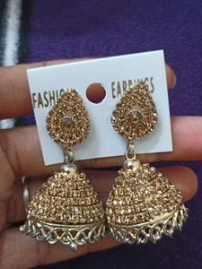 Golden Jhumka Earrings