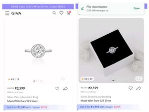 GIVA Silver Zircon Sunshine Halo Ring