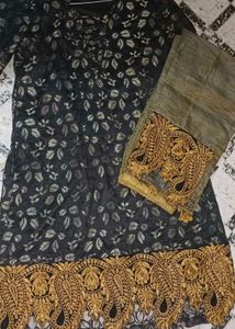Elegant Black & Gold Embroidered Outfit