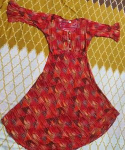 Red Geometric Print Dress