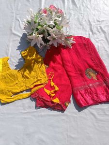 Pink & Yellow Indian Outfit