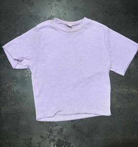 Ribbed Lavender Crop Top