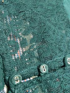 Elegant Green Top with Lace Detail