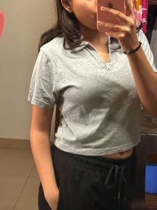 Gray Cropped T-Shirt