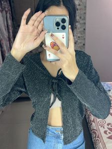 Black Shimmer Cardigan