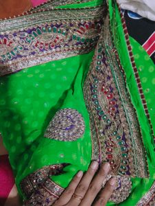 Green Embellished Saree