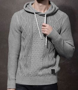 ROADSTER Men Grey Self-Design Hooded sweater