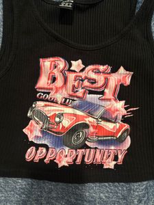 Black Cropped Tank Top