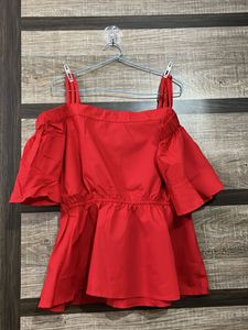 Red Off-Shoulder Top