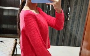 Amy made in korea Bright Orange cropped sweater