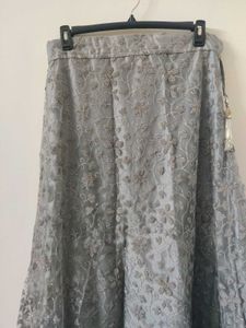 Navy Blue Velvet Embroidered Lehenga Set