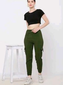 Olive Green Cargo Joggers