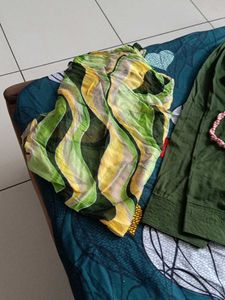 Green Embroidered Kurta