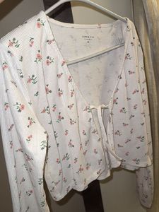 Floral Tie-Front Cardigan