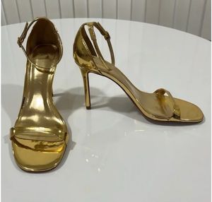Mango Mid Top Gold Heels