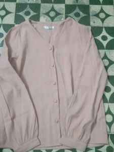 Peach Button-Down Top