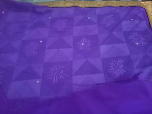 Modern Broad Striped Purple Saree