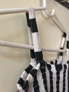 Black-white Crop Top With Over Jacket
