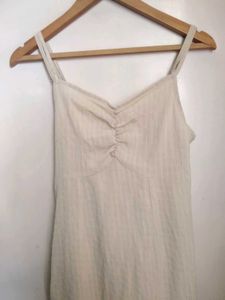 Beautiful Cream Mini Dress With Side Slits