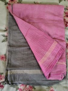 Pink &amp; Gray Saree