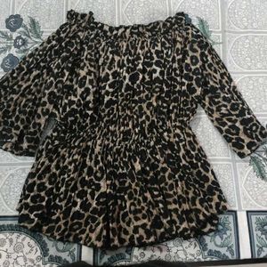 Leopard Print Ruched Top