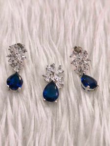 Sapphire Blue 925 Sterling Silver Jewelry Set