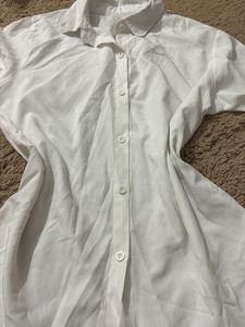 White Long Sleeve Button-Down Shirt