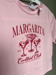 Pink cotton crop tee