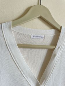 White Knit Button-Up