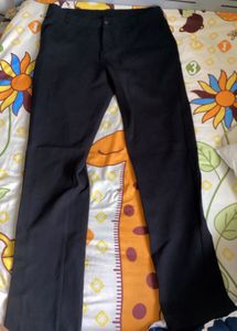 Strechable Black Straight Leg Pants Trouser