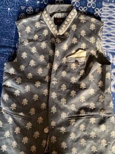 Gray Patterned Formal Vest