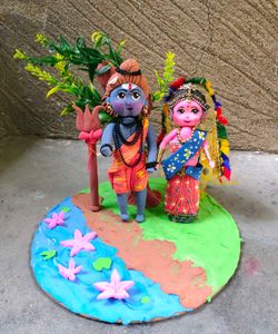 Shiva Parvati Clay Art