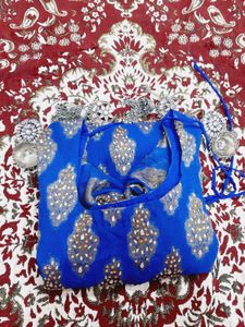 Royal Blue Colour Heavy Diamond Work Suit