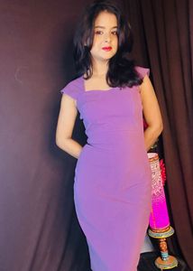 Cute Purple Midi Dress