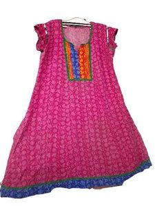🔥Sale 🔥 Pink Paisley Print A Line Kurti