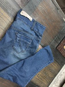 Blue High Waist Denim Jean