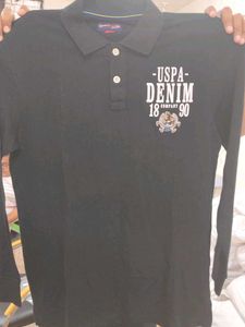 USPA Denim Black Long Sleeve Polo (ORIGINAL)