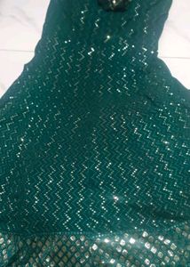 Dark Green  Heavy Gown Fully Worked